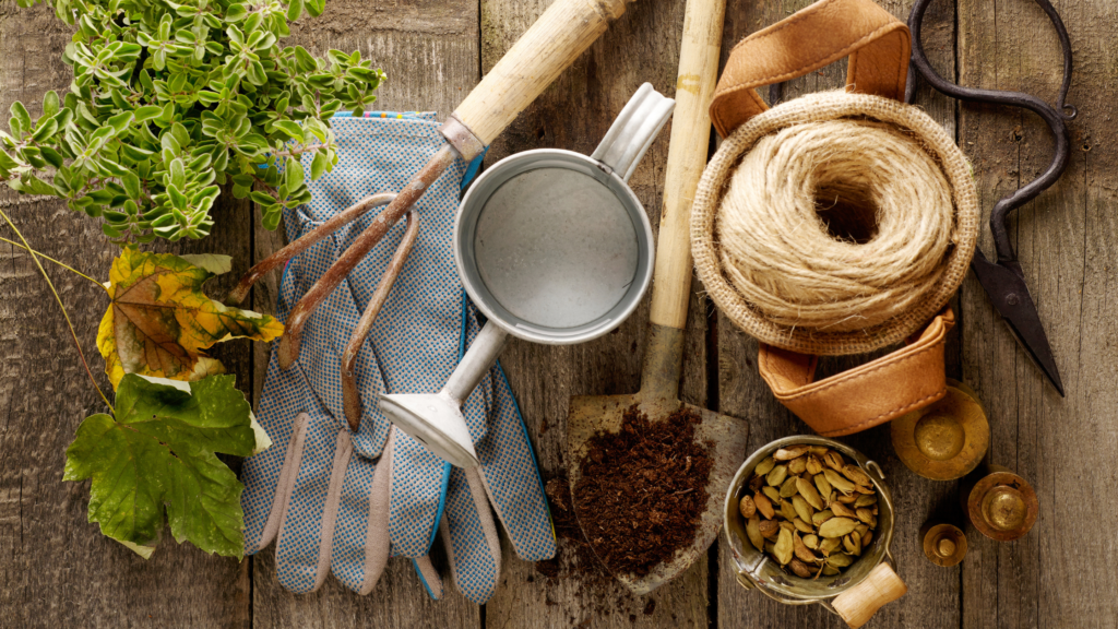 Gardening tools for mulching and fertilizing